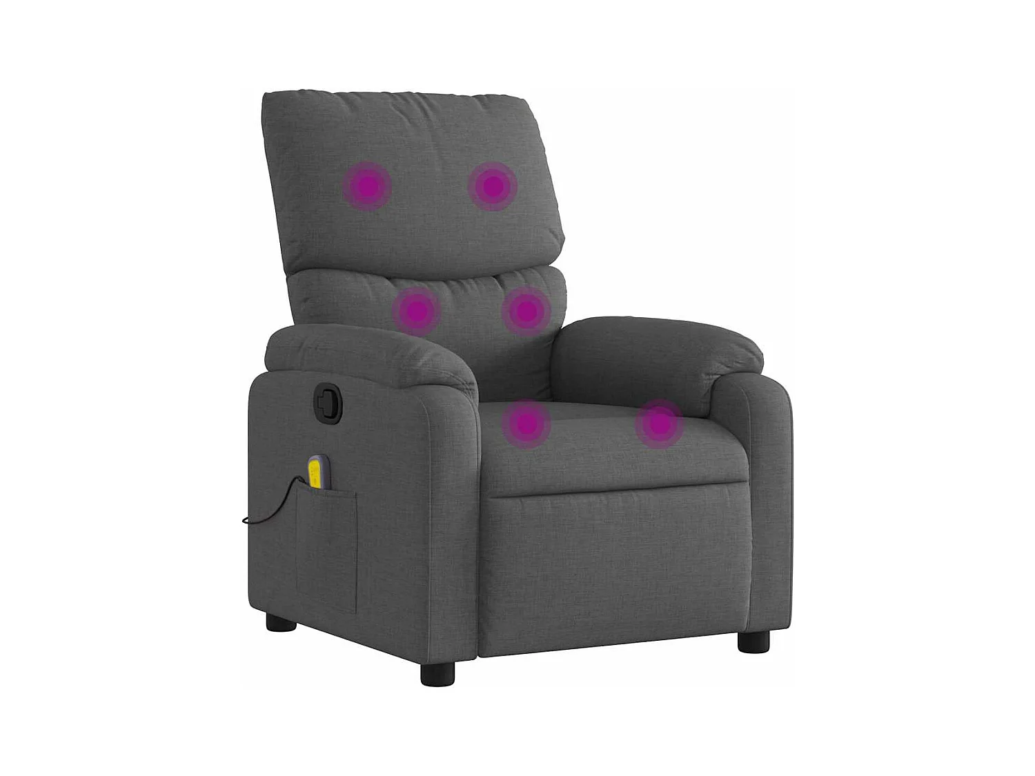 Fauteuil inclinable-Chaise de relax-Fauteuil de Massage Gris foncé Tissu SHL4323