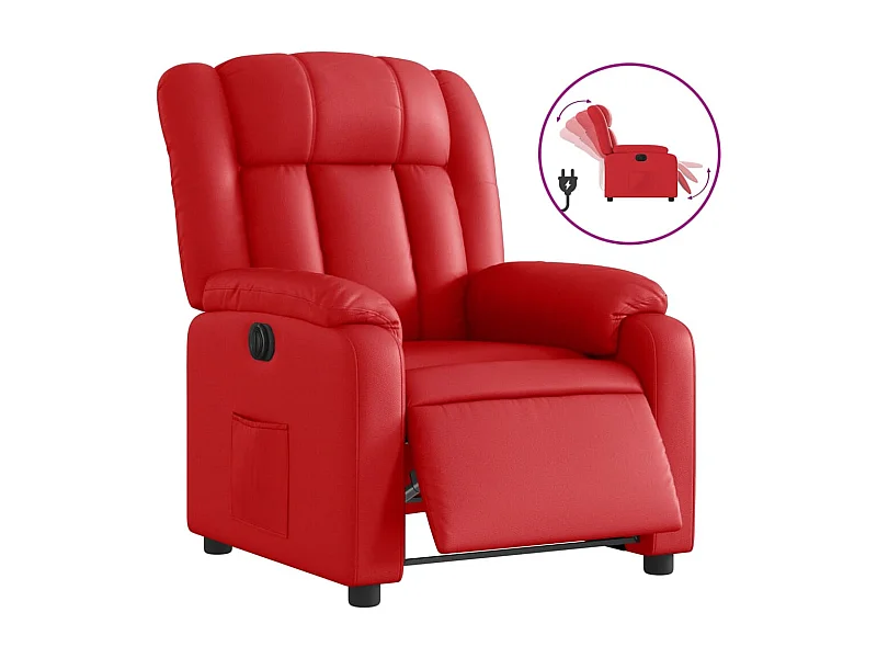 Fauteuil inclinable électrique-Chaise de relax-Fauteuil salon Rouge Similicuir SHL3193