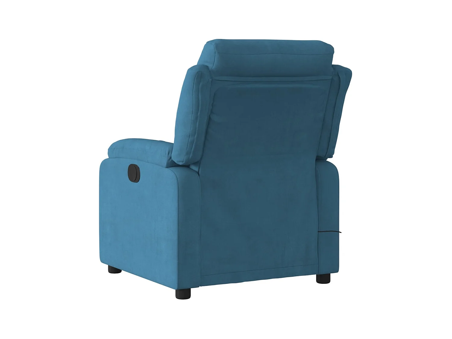 Poltrona de massagens reclinável elétrica veludo azul SHL81726