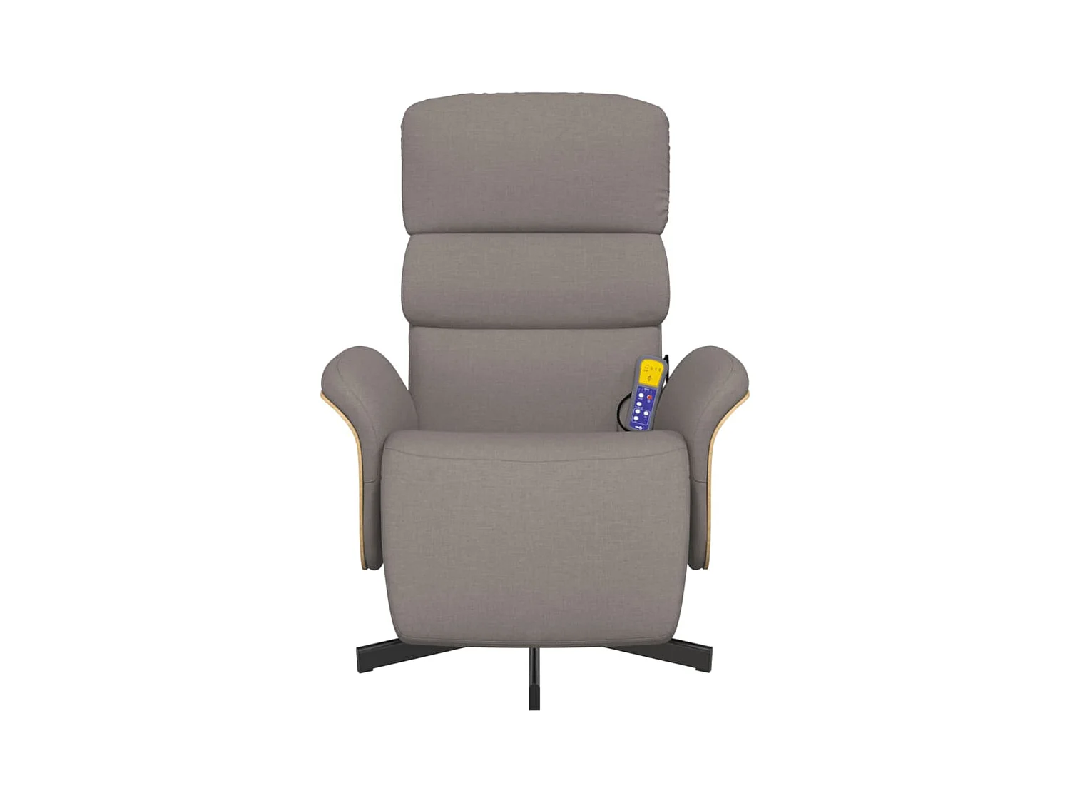 Cadeira massagens reclin. com apoio pés tecido cinza-acastanhado SHL512810