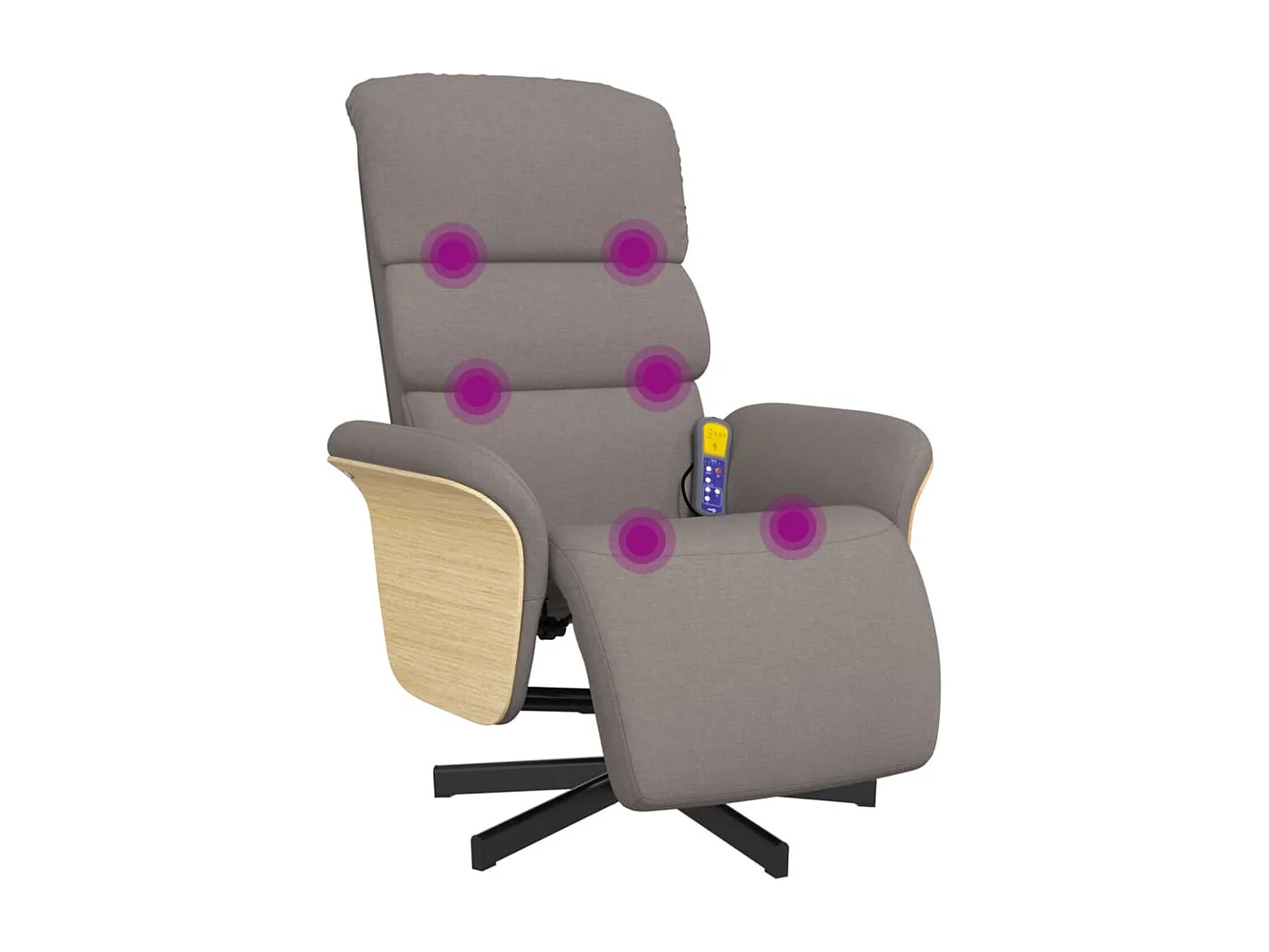 Sillón de relax | Sillón reclinable de masaje con reposapiés tela gris taupe SHL5041