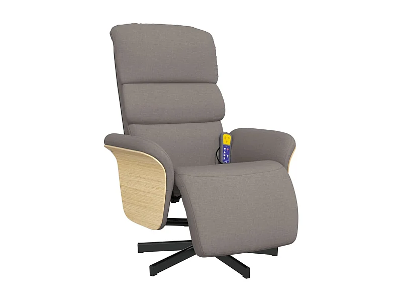 Cadeira massagens reclin. com apoio pés tecido cinza-acastanhado SHL512810