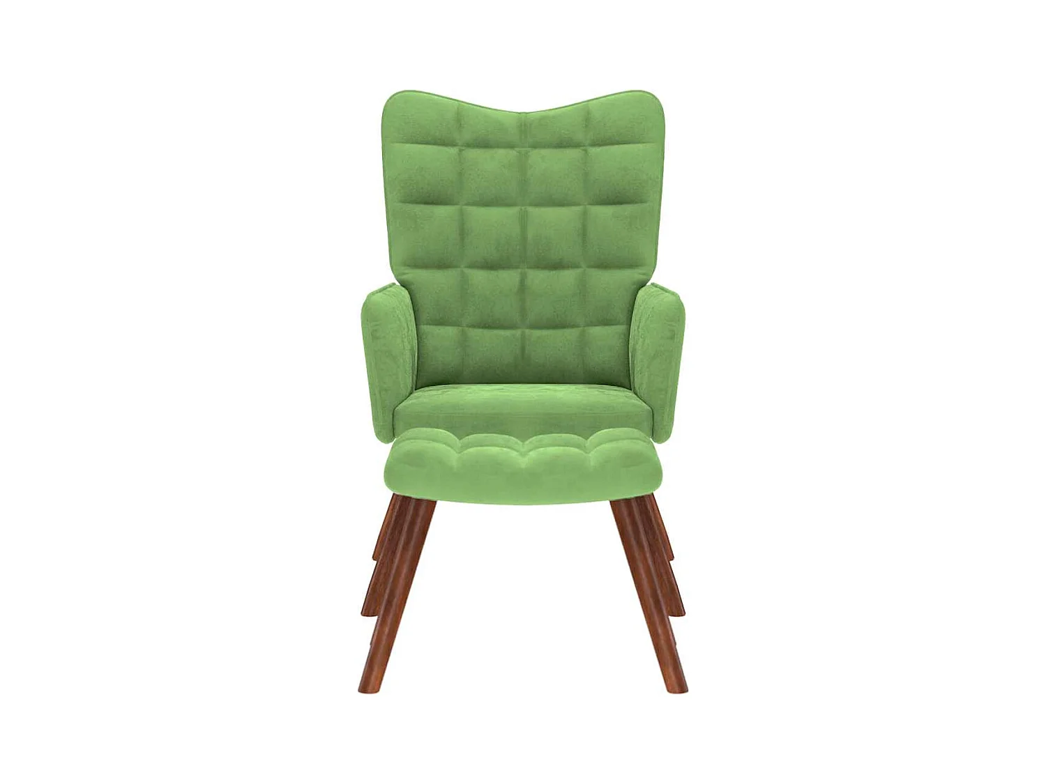 Sillón de relax | Silla de relax con reposapiés terciopelo verde claro SHL8645