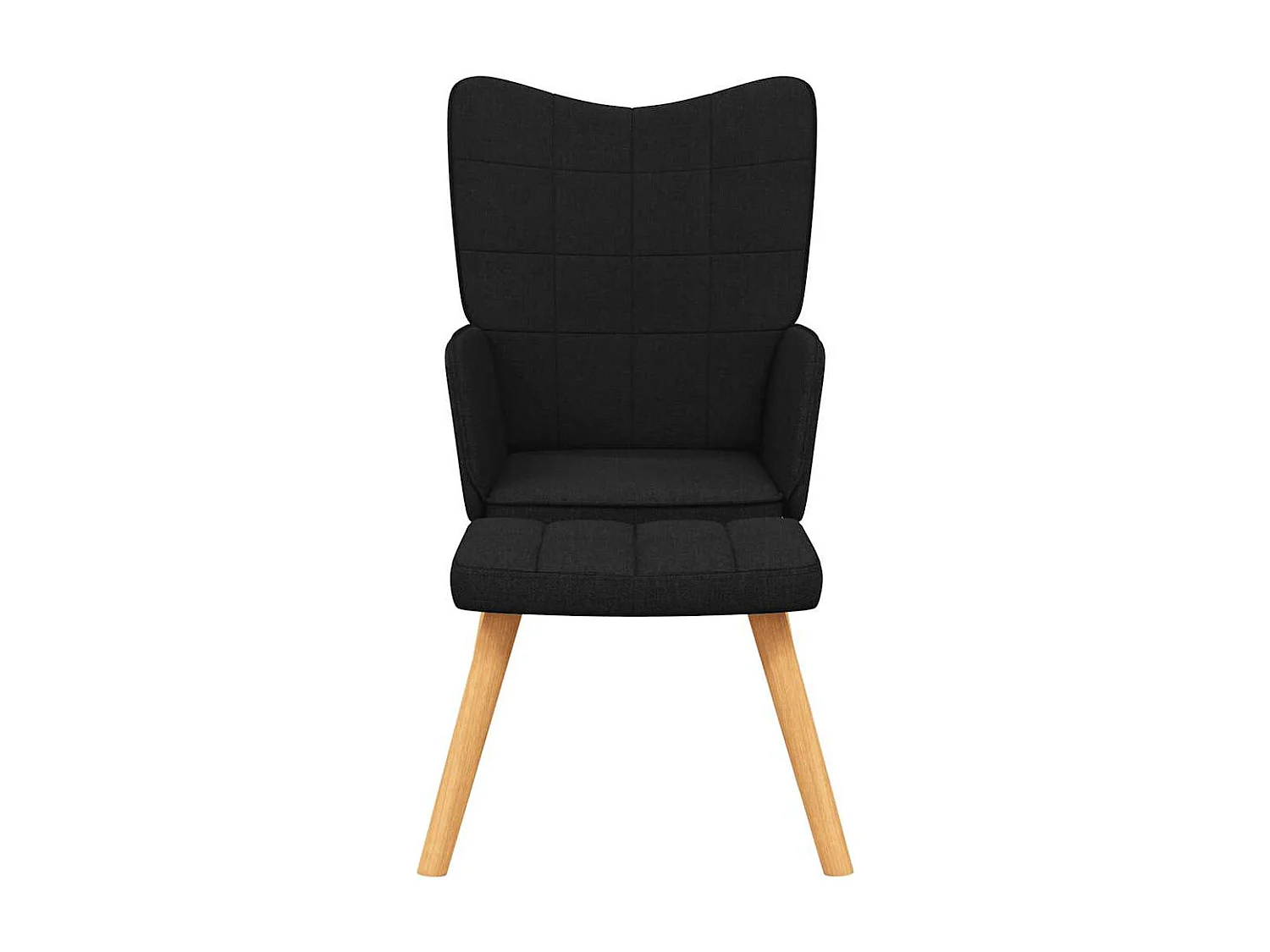 Chaise de relaxation moderne avec tabouret-Fauteuil de Salon Noir Tissu SHL3743