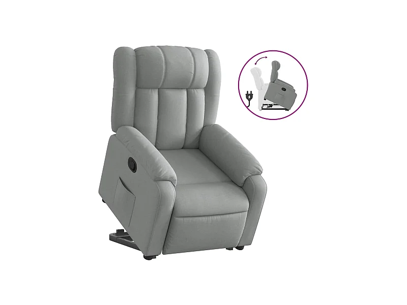 Sillón de relax | Silla | Sillón reclinable elevable de tela gris claro SHL3213