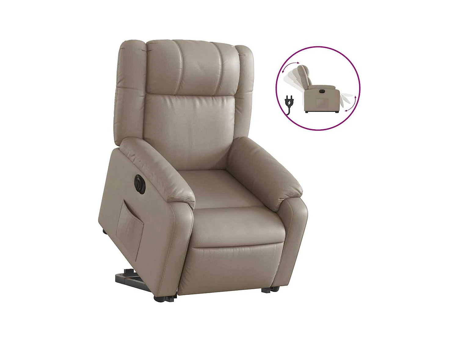 Fauteuil inclinable électrique-Chaise de relax-Fauteuil salon cappuccino similicuir SHL3135