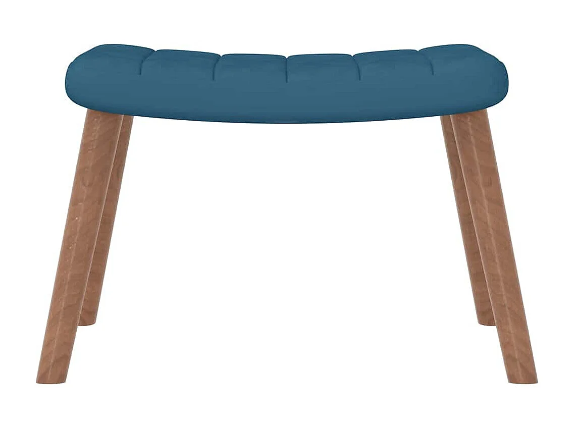 Fauteuil de relaxation moderne avec repose-pied Bleu Velours SHL1174