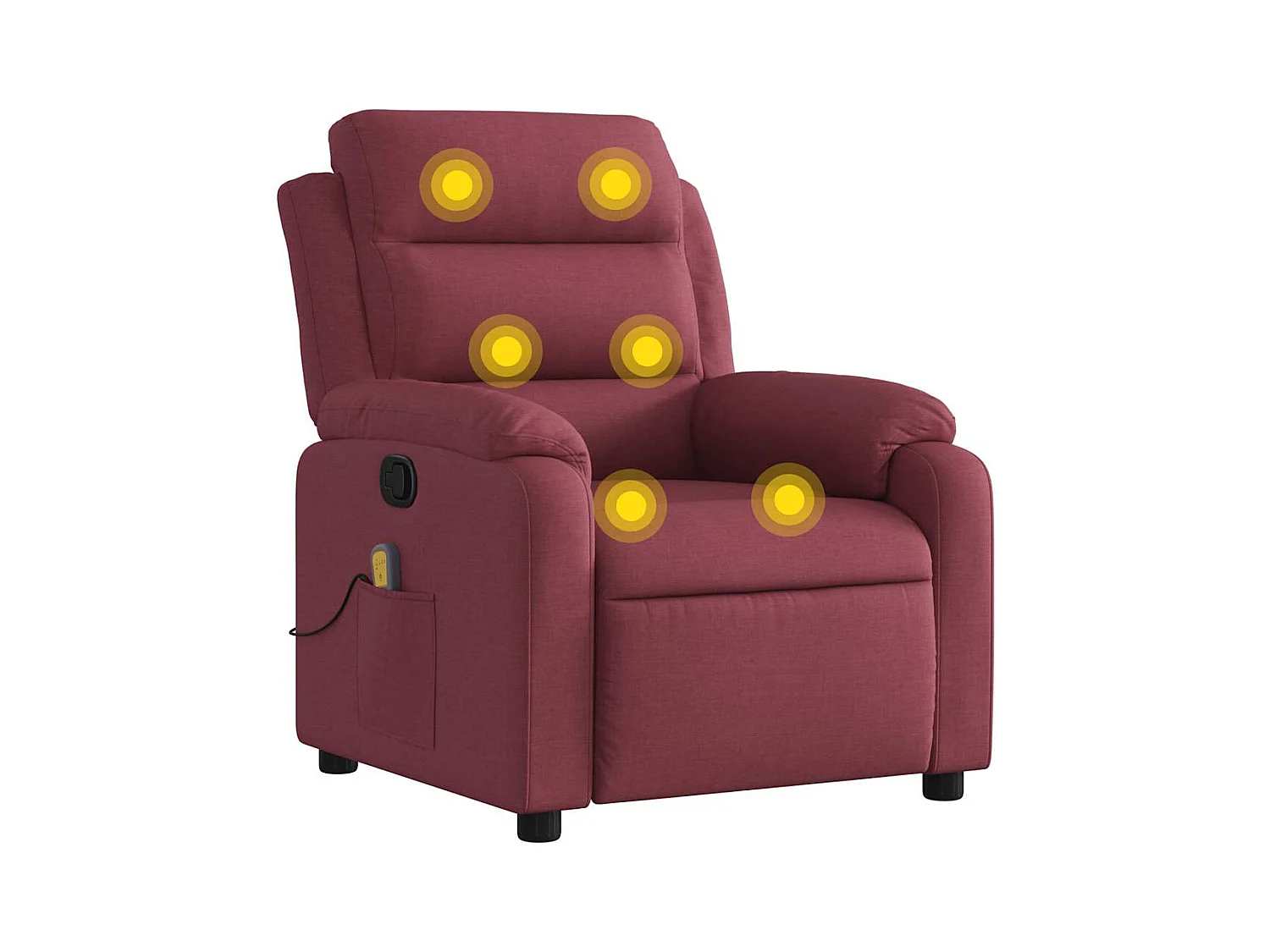 Fauteuil inclinable-Chaise de relax-Fauteuil de Massage Rouge bordeaux Tissu SHL3171