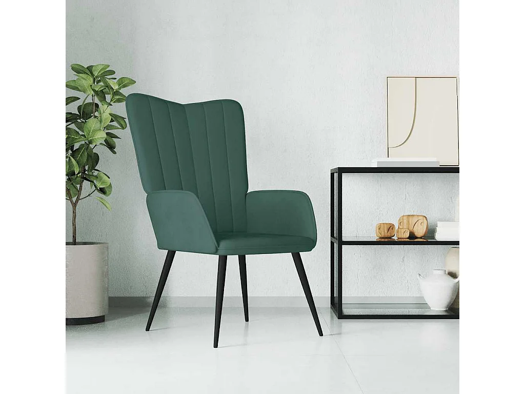 Sillón de relax | Silla de relax de terciopelo verde oscuro SHL8111