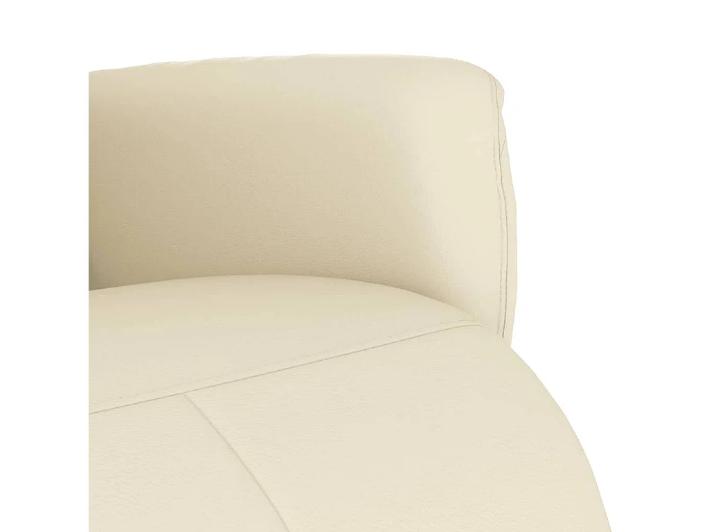 Sillón de relax | Sillón reclinable con reposapiés cuero sintético color crema SHL2664