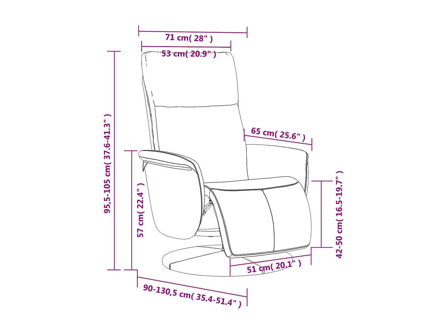 Relaxsessel | Lounge Sessel für Wohnzimmer mit Fußteil Creme Kunstleder SHL34080