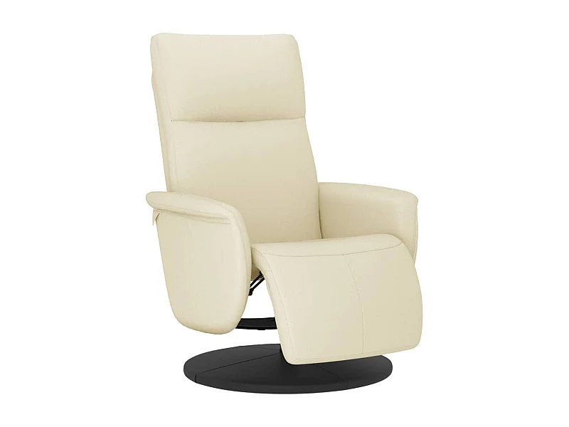 Relaxsessel | Lounge Sessel für Wohnzimmer mit Fußteil Creme Kunstleder SHL34080