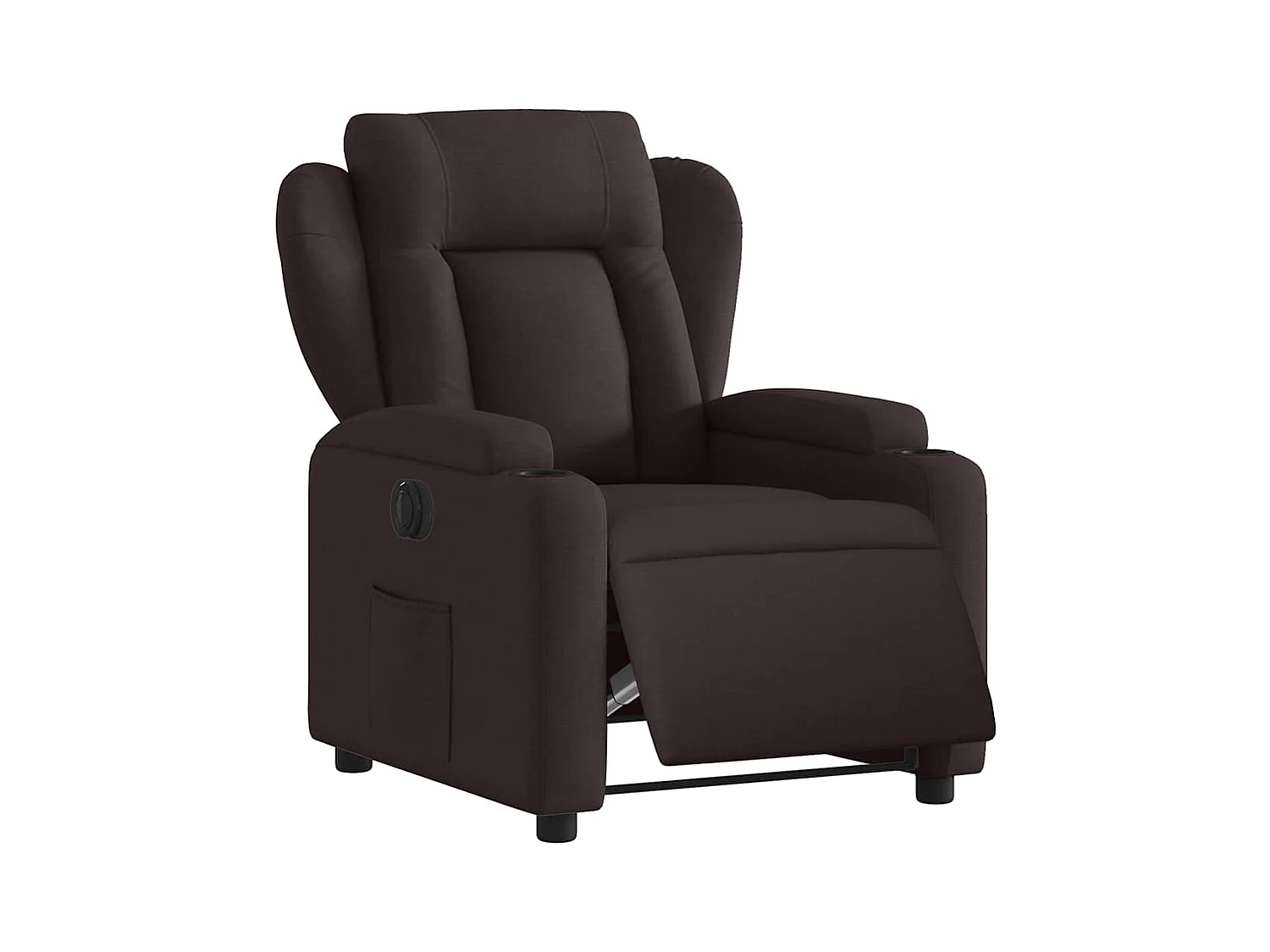 Fauteuil inclinable électrique-Chaise de relax-Fauteuil salon Marron foncé Tissu SHL4346