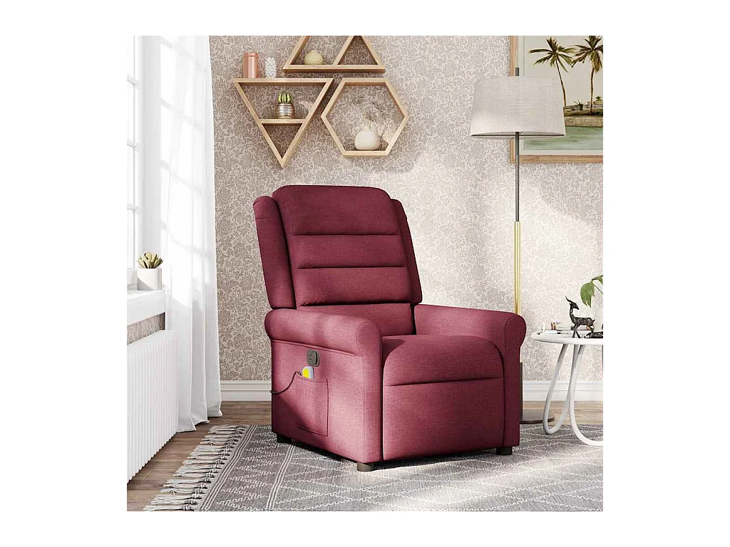 Sillón de salón | Silla | Sillón de masaje reclinable de tela color vino tinto SHL7402
