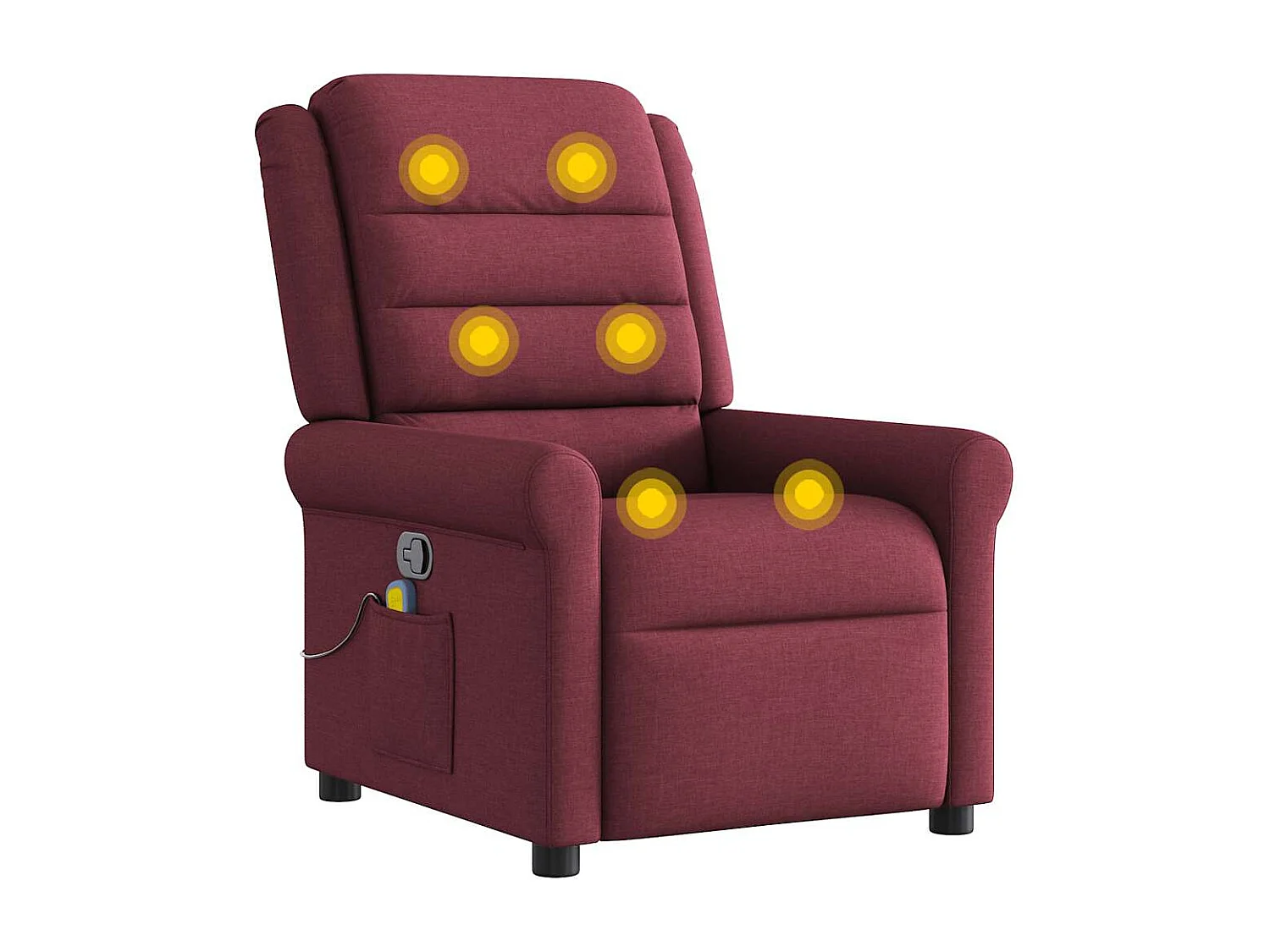 Fauteuil inclinable-Chaise de relax-Fauteuil de Massage Rouge bordeaux Tissu SHL2648