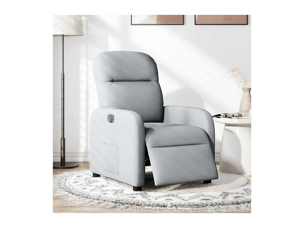 Fauteuil inclinable électrique-Chaise de relax-Fauteuil TV Gris clair Tissu SHL5029