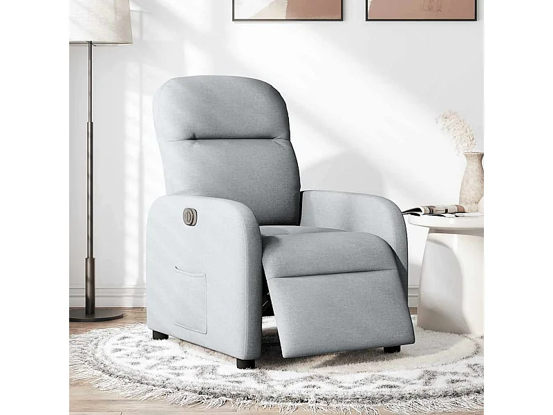 Fauteuil inclinable électrique-Chaise de relax-Fauteuil TV Gris clair Tissu SHL5029