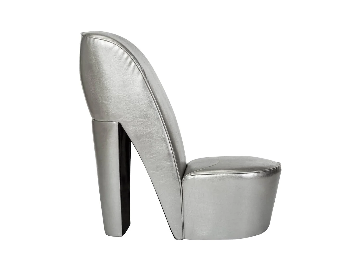 Fauteuil de salon-Chaise en forme de chaussure à talon haut argenté similicuir SHL1150