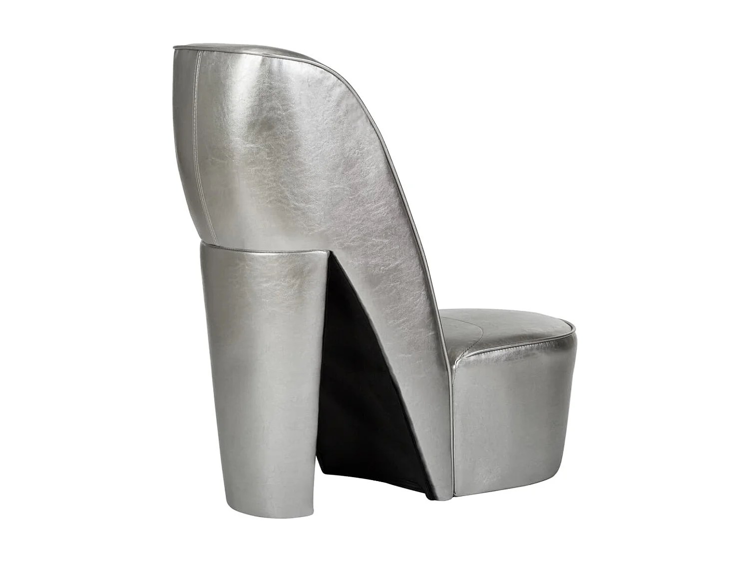 Fauteuil de salon-Chaise en forme de chaussure à talon haut argenté similicuir SHL1150