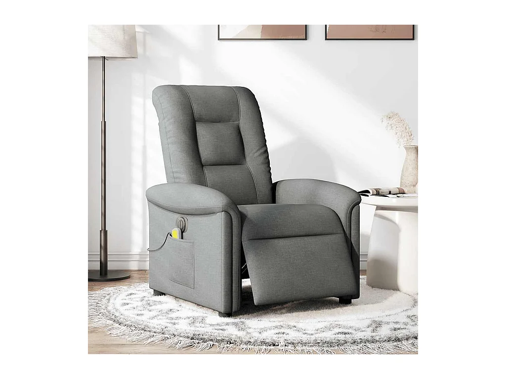 Sillón de relax | Sillón reclinable de masaje eléctrico tela gris oscuro SHL8345