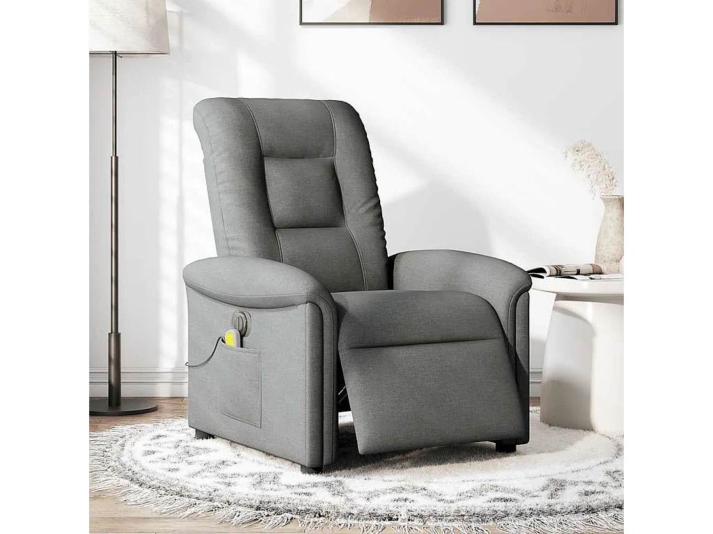 Sillón de relax | Sillón reclinable de masaje eléctrico tela gris oscuro SHL8345