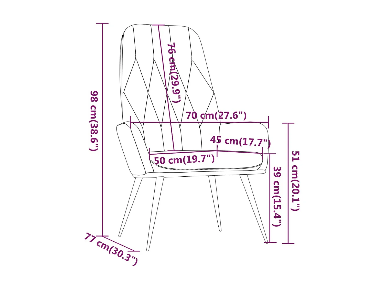 Relaxstoel | Fauteuil fluweel blauw