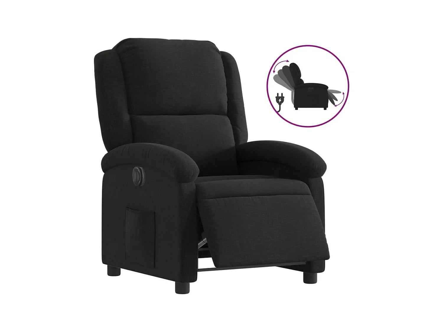 Sillón de relax | Silla | Sillón reclinable eléctrico de tela negro SHL8359