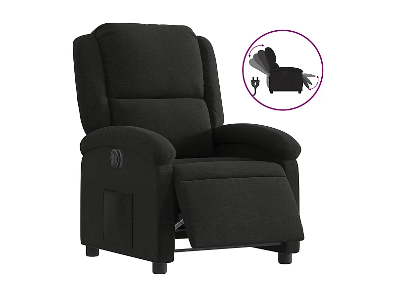 Fauteuil inclinable électrique-Chaise de relax Noir Tissu SHL2300