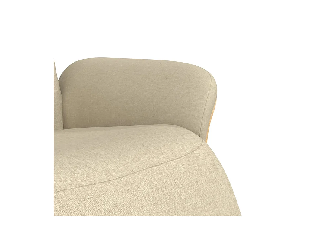 Sillón de relax | Sillón reclinable con reposapiés tela color crema SHL9871