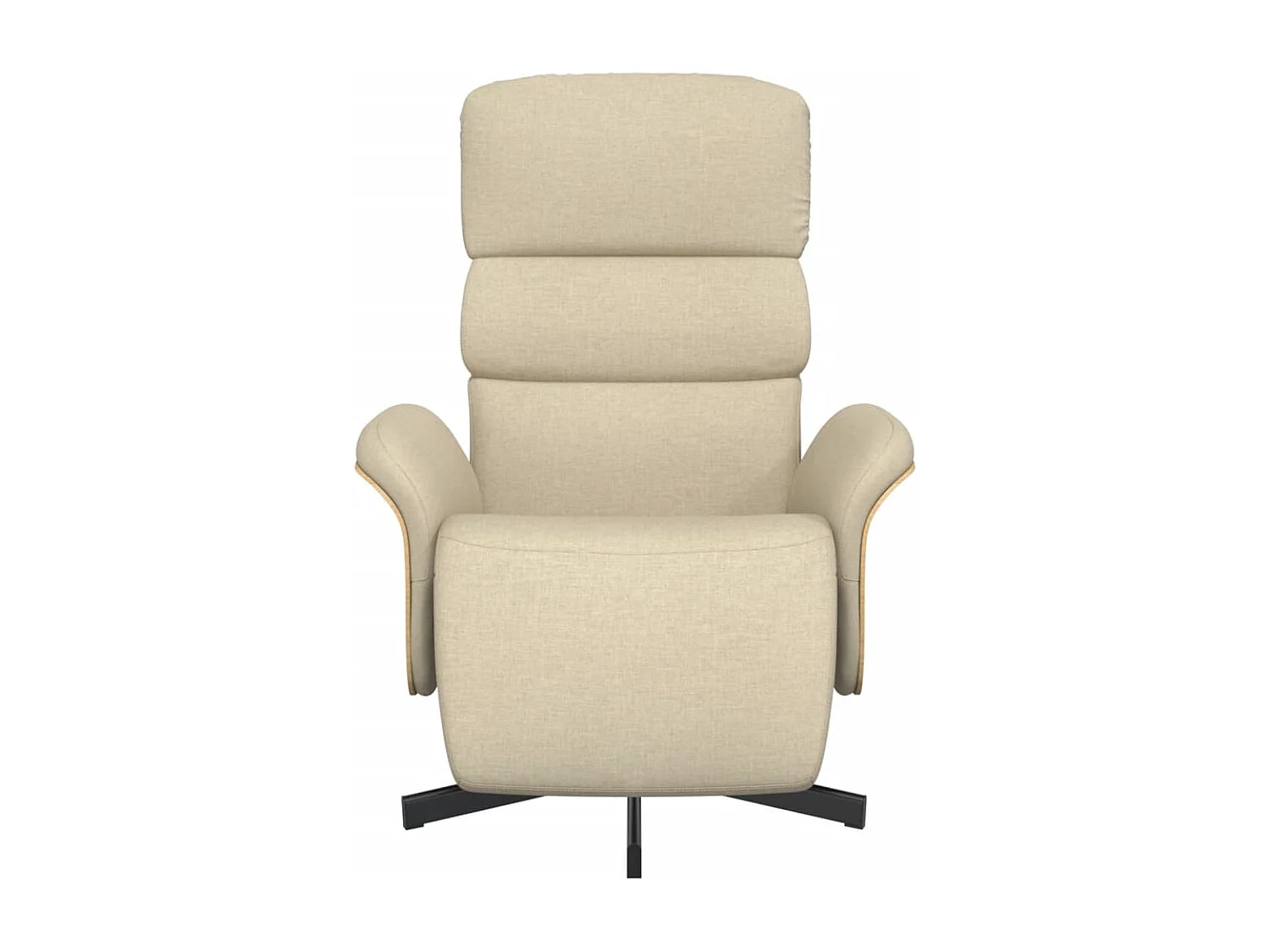 Relaxsessel | Lounge Sessel für Wohnzimmer mit Fußteil Creme Stoff SHL63816