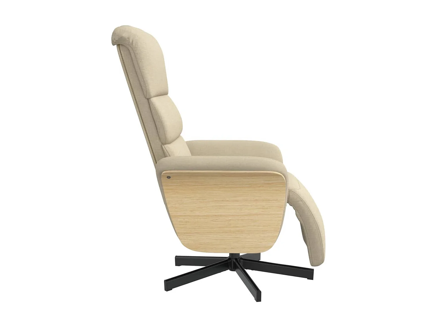 Relaxsessel | Lounge Sessel für Wohnzimmer mit Fußteil Creme Stoff SHL63816