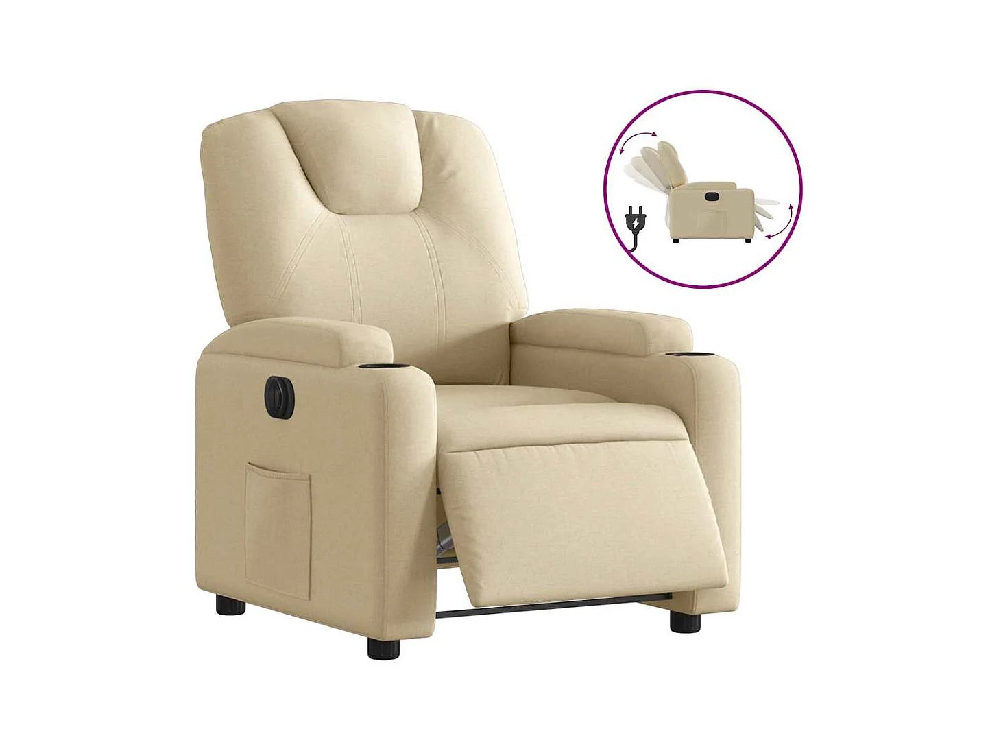 Sillón de relax | Silla | Sillón reclinable eléctrico de tela crema SHL7496