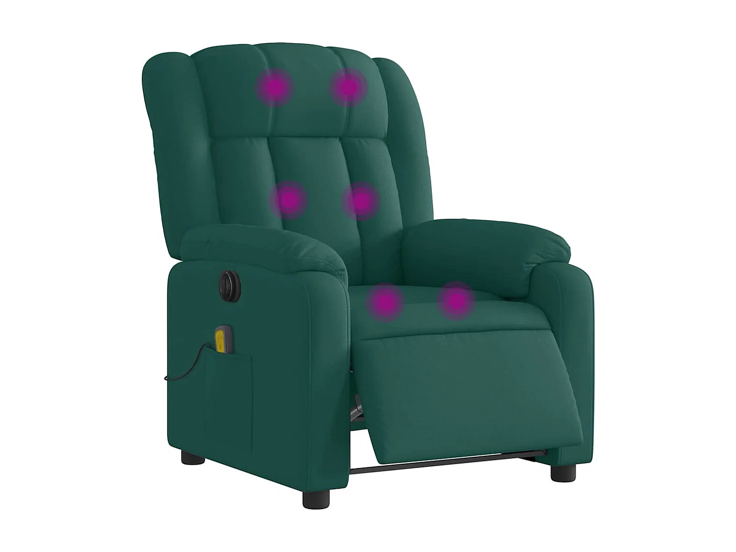 Fauteuil inclinable électrique-Fauteuil de massage de Salon Vert foncé Tissu SHL1471