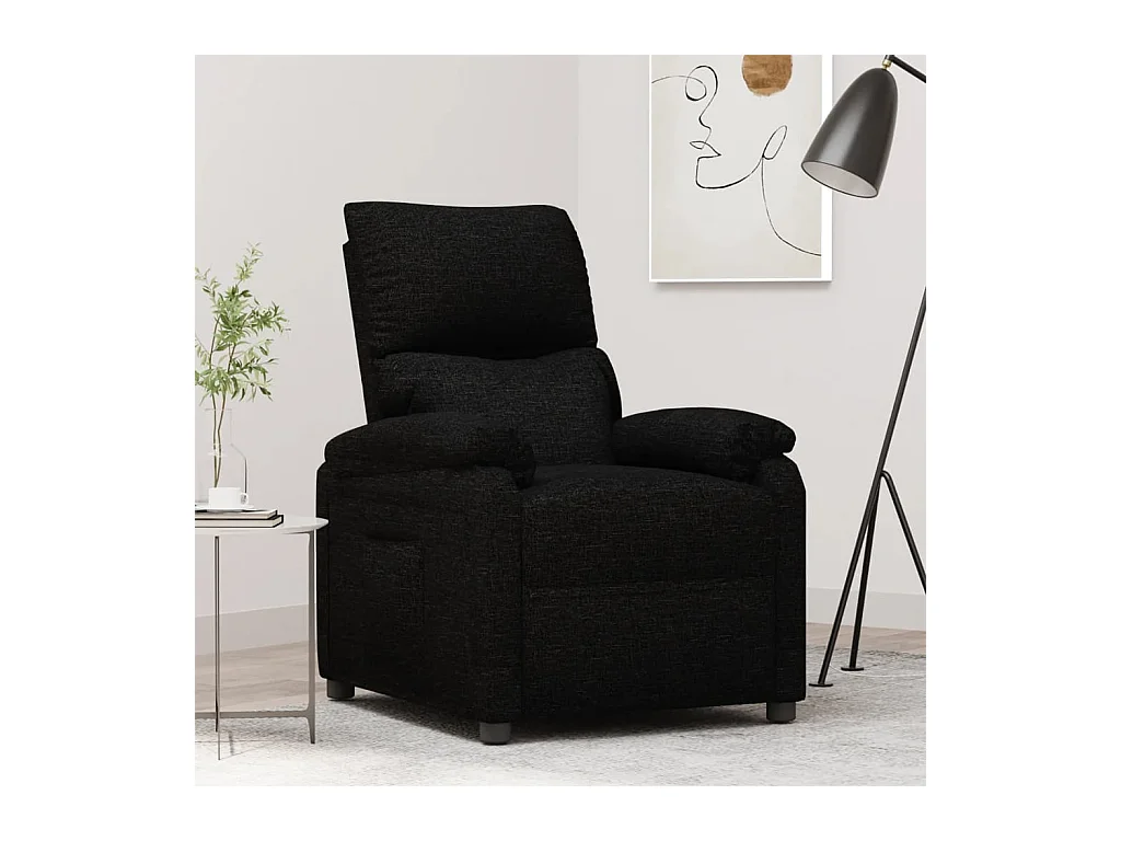 Sillón de relax | Silla | Sillón reclinable de tela negro SHL2218