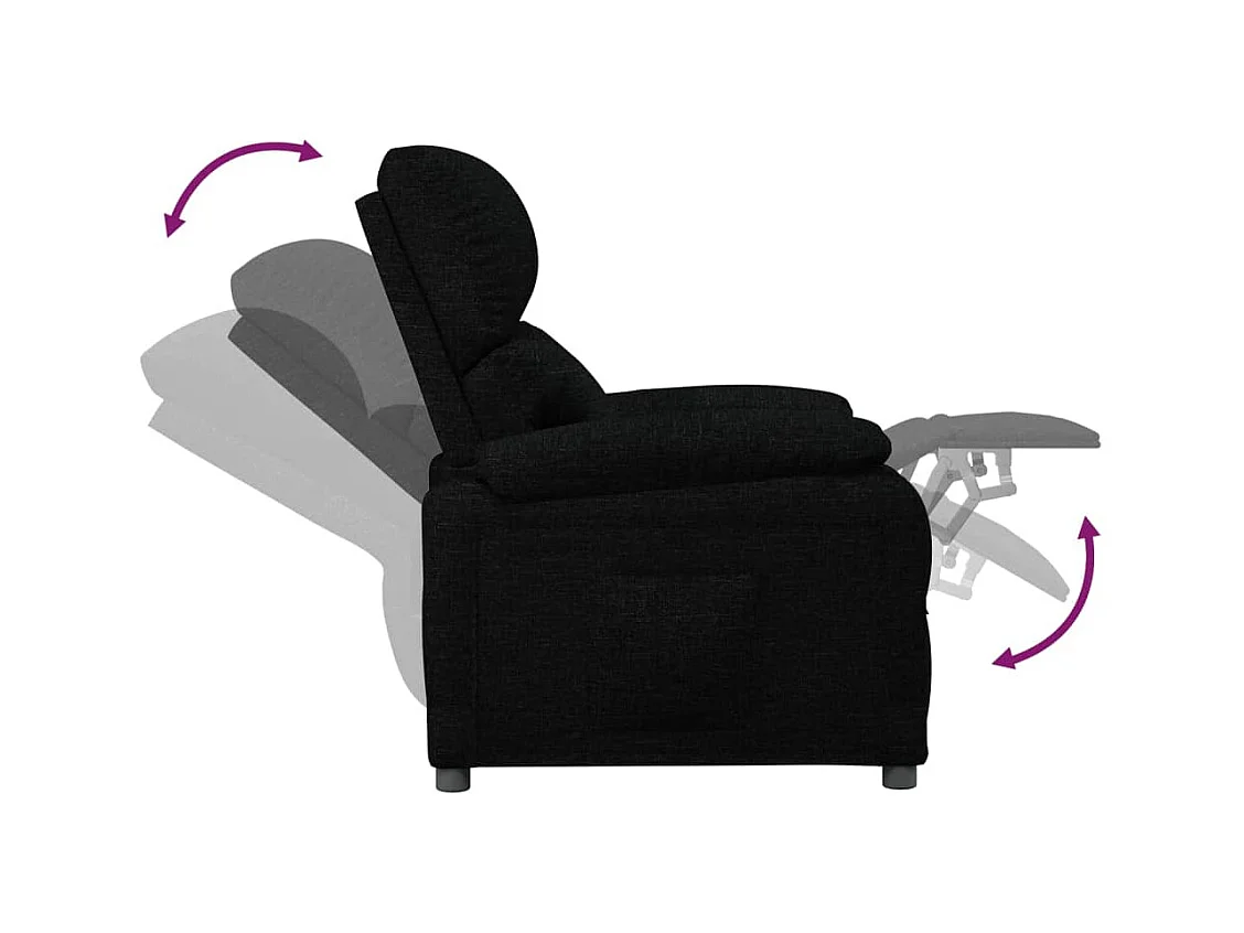 Sillón de relax | Silla | Sillón reclinable de tela negro SHL2218