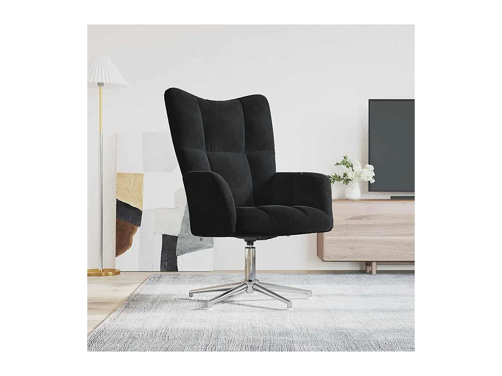 Sillón de relax | Silla de relax de terciopelo negro SHL4494