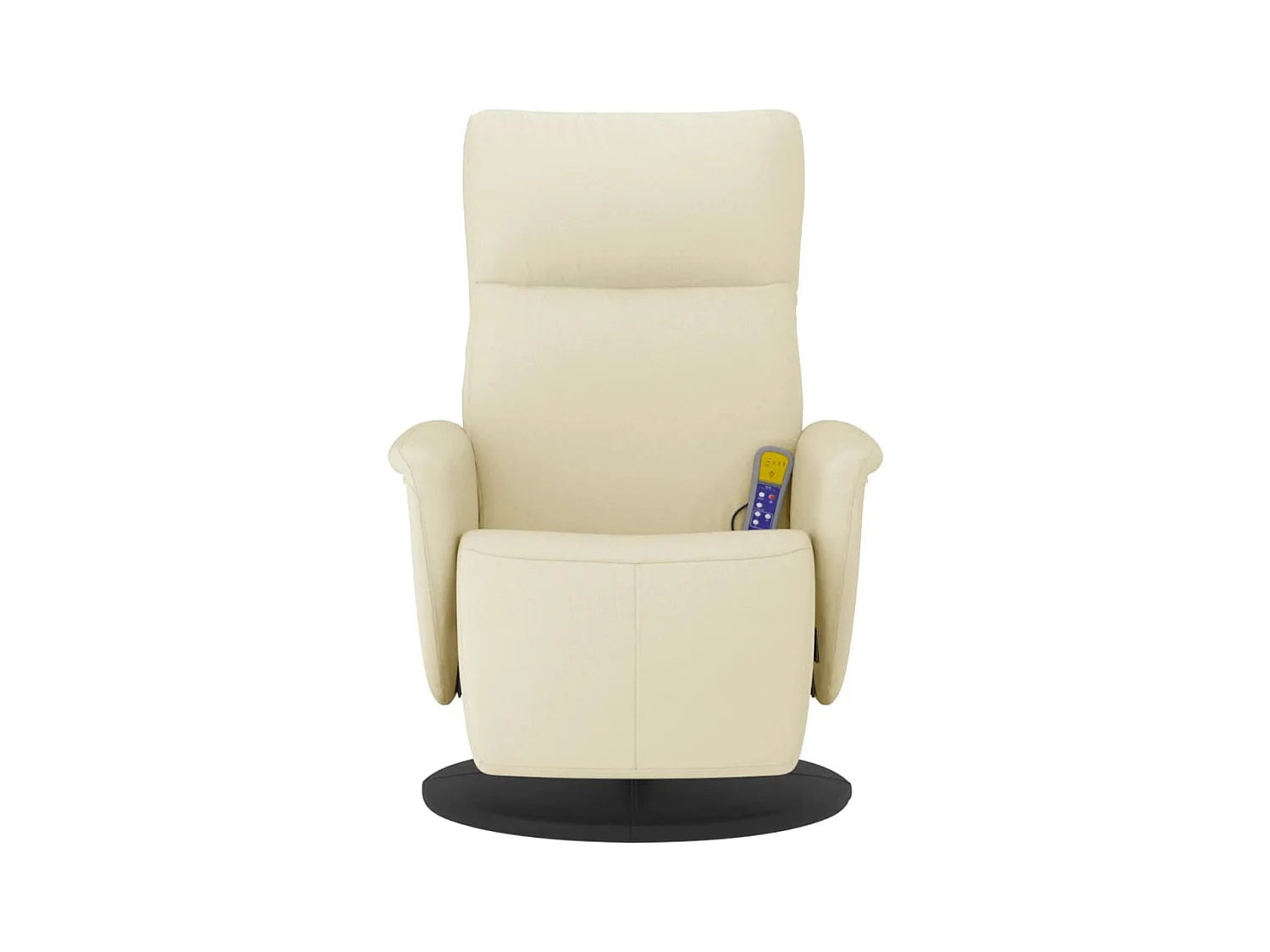 Sillón de relax | Sillón reclinable masaje con reposapiés cuero sintético crema SHL3559