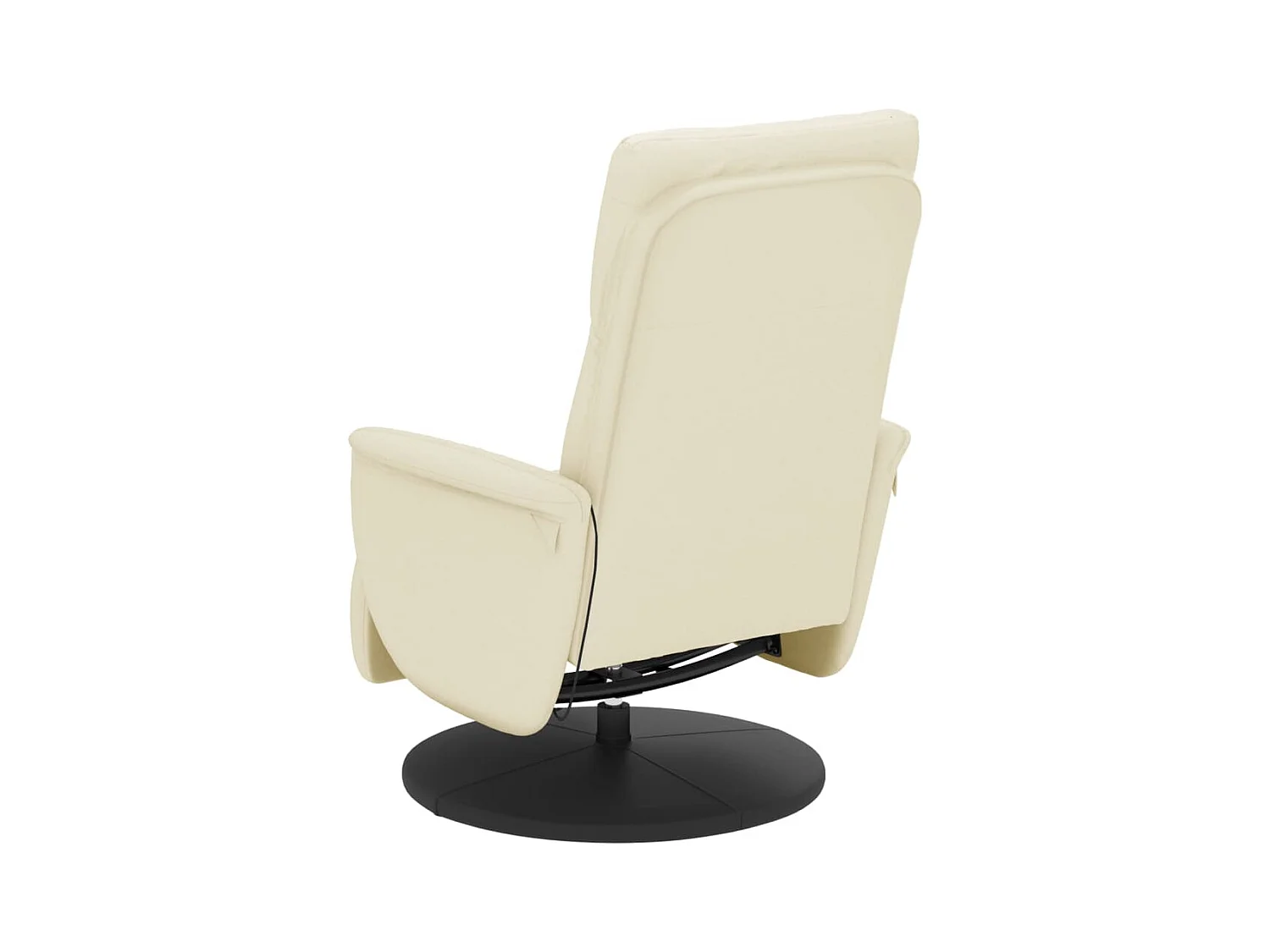 Sillón de relax | Sillón reclinable masaje con reposapiés cuero sintético crema SHL3559