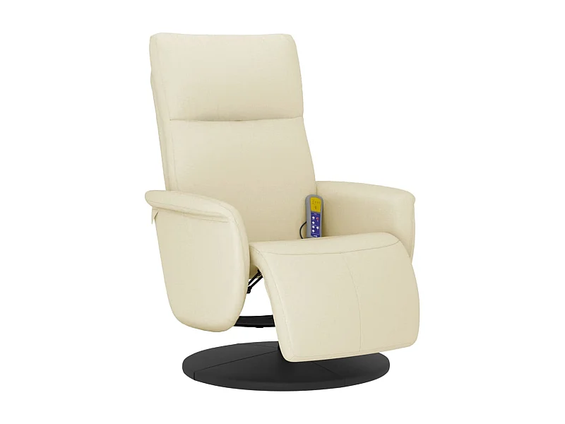Massagesessel mit Fußteil Creme Kunstleder SHL81501