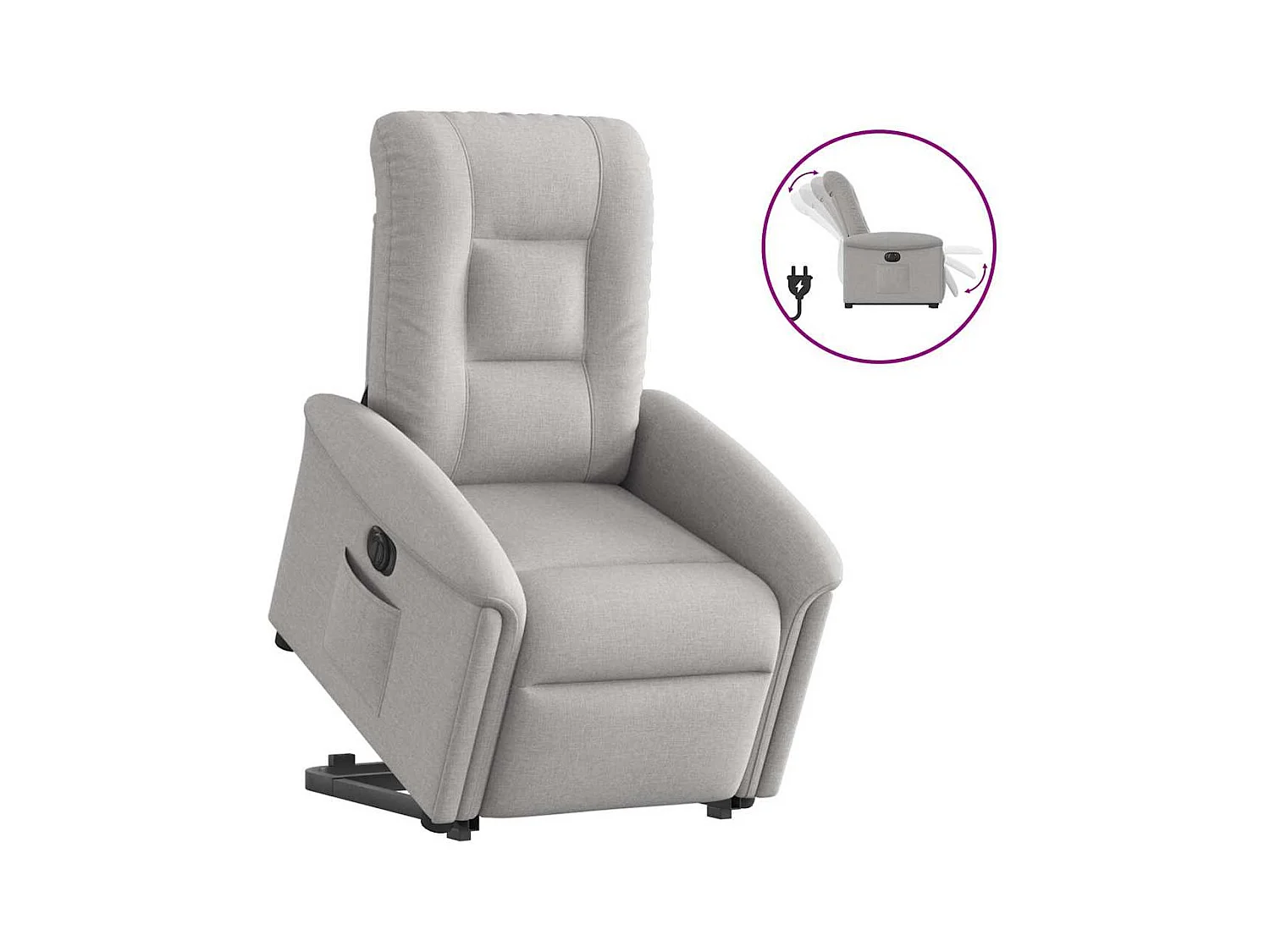 Fauteuil inclinable électrique-Chaise de relax-Fauteuil TV gris nuage tissu SHL2892