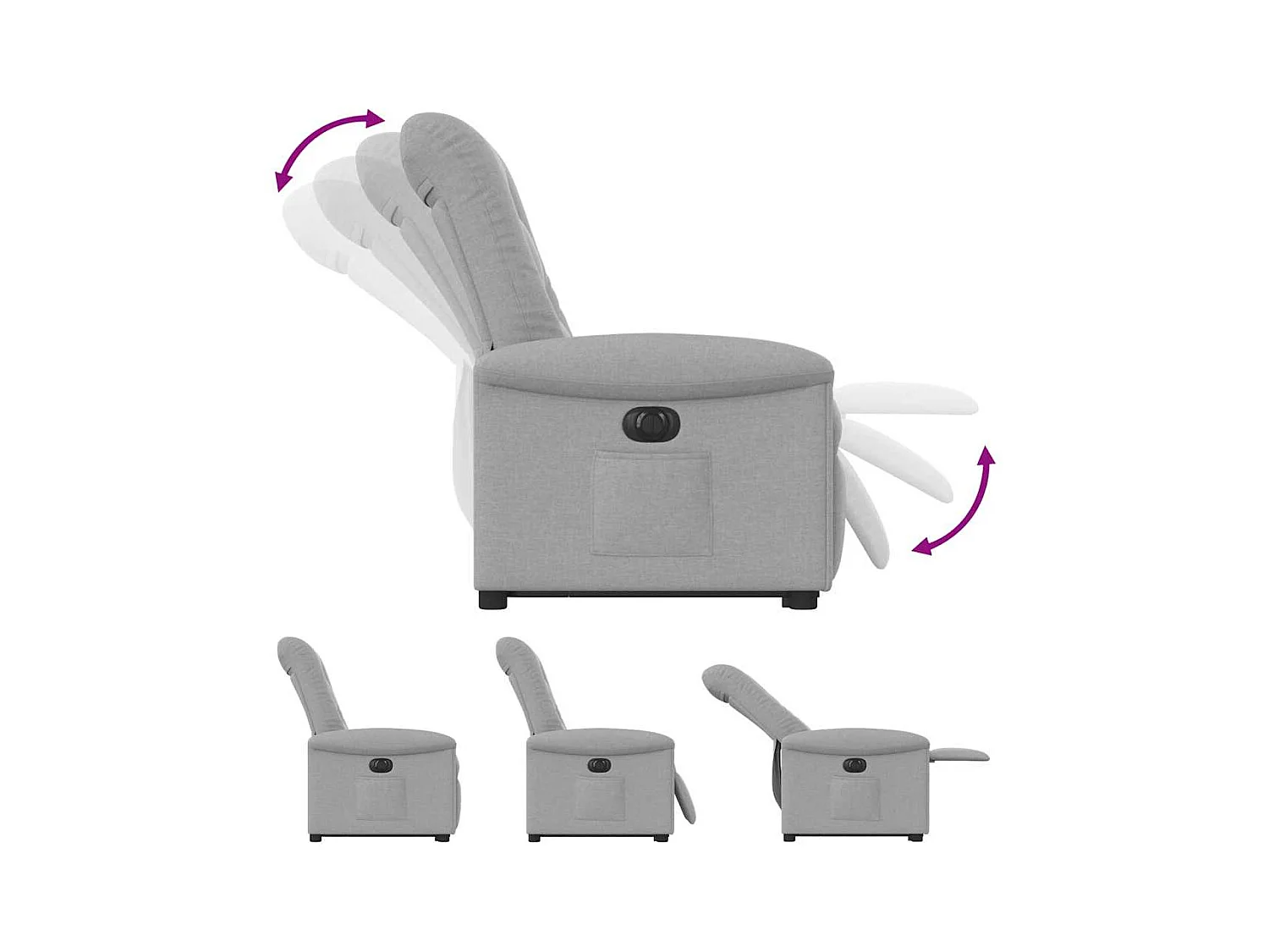 Fauteuil inclinable électrique-Chaise de relax-Fauteuil TV gris nuage tissu SHL2892