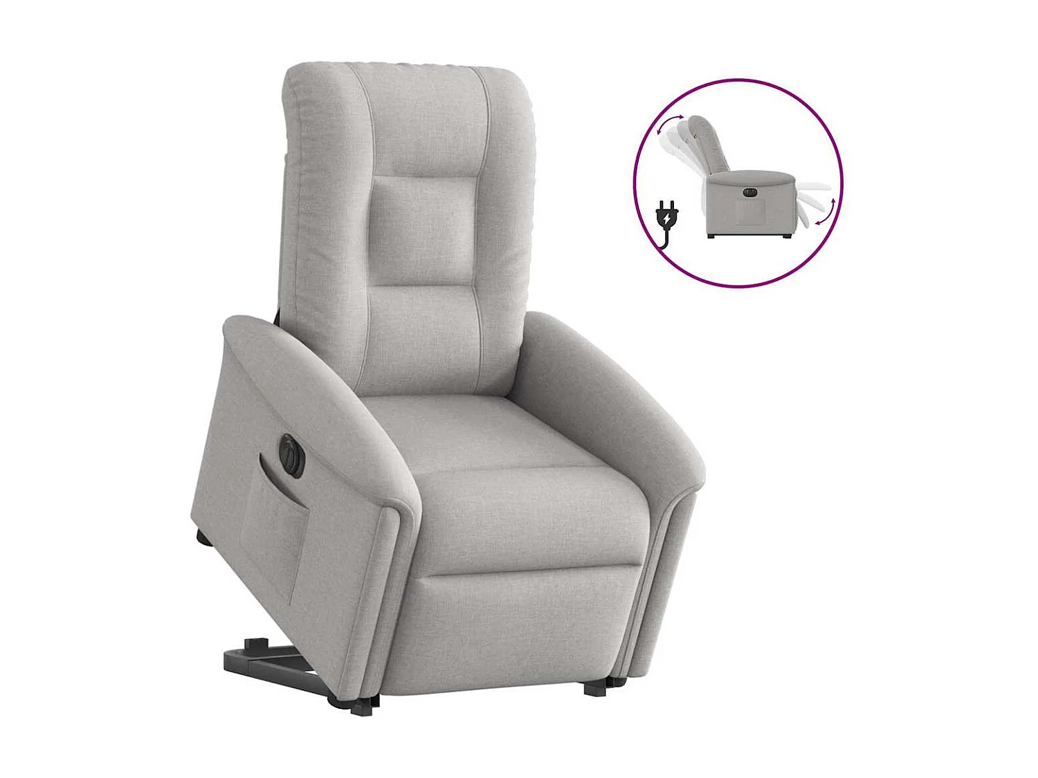 Fauteuil inclinable électrique-Chaise de relax-Fauteuil TV gris nuage tissu SHL2892