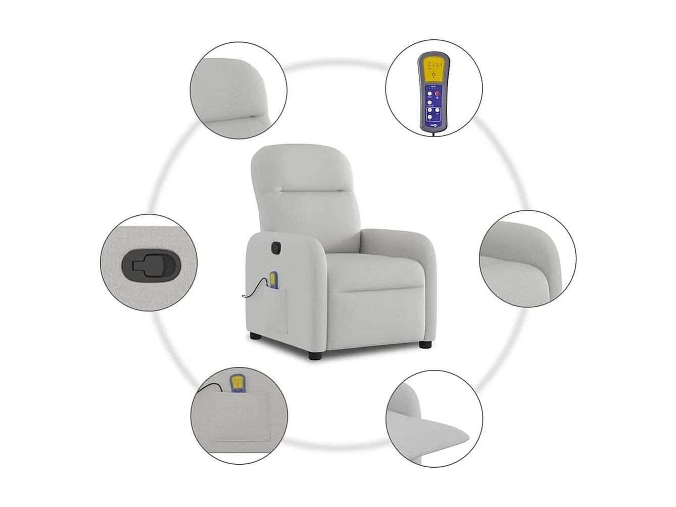 Relaxsessel | Massagesessel Wolkengrau Stoff SHL96123