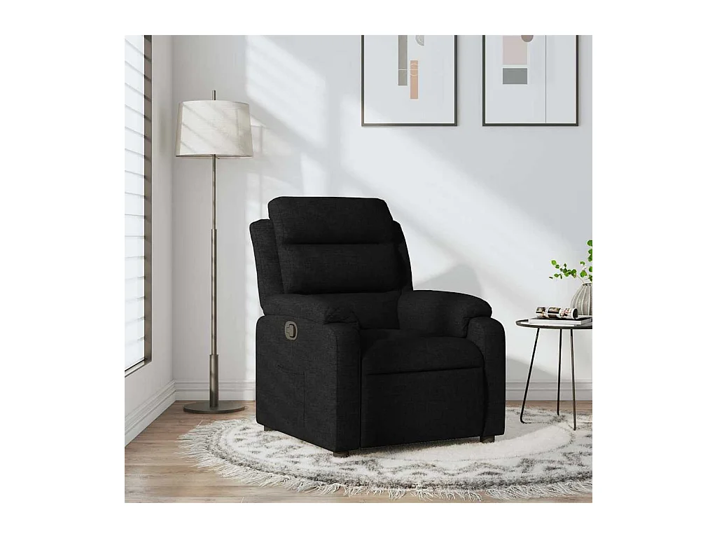 Fauteuil inclinable-Fauteuil salon Noir Tissu SHL3990
