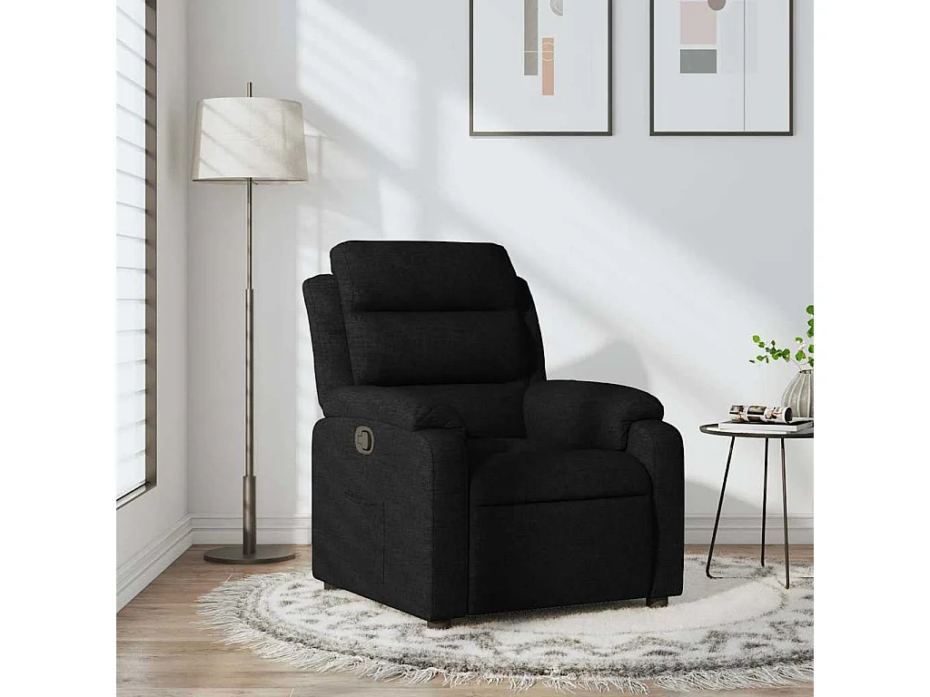 Relaxsessel | Lounge Sessel für Wohnzimmer Schwarz Stoff SHL68991