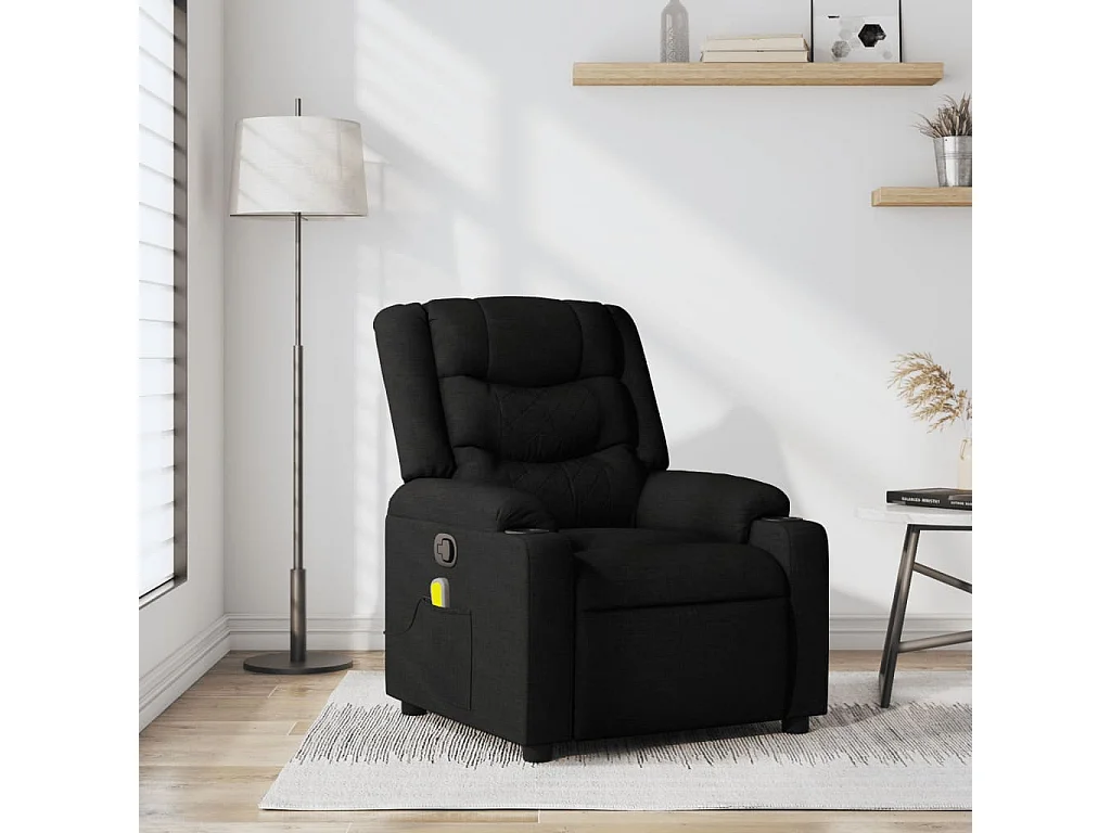 Fauteuil inclinable-Chaise de relax-Fauteuil de Massage noir tissu SHL2549