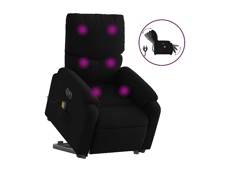 Sillón de salón | Silla | Sillón de masaje eléctrico reclinable elevable tela negro SHL5312