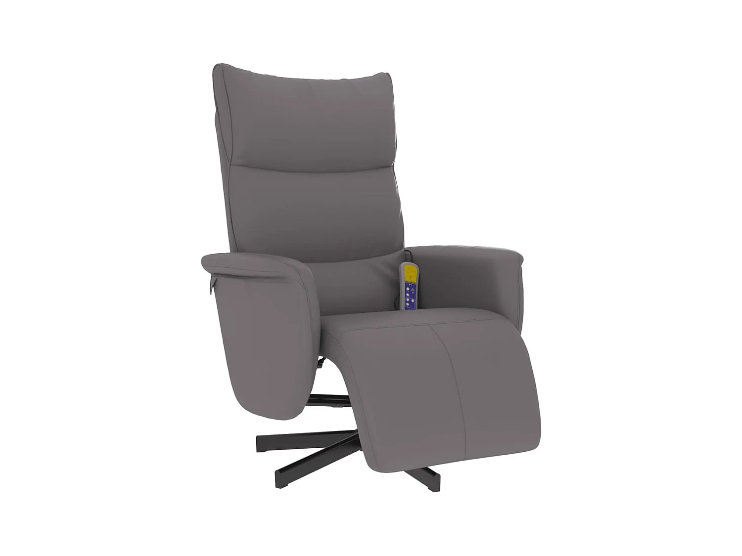 Sillón de relax | Sillón reclinable de masaje con reposapiés cuero sintético gris SHL4938