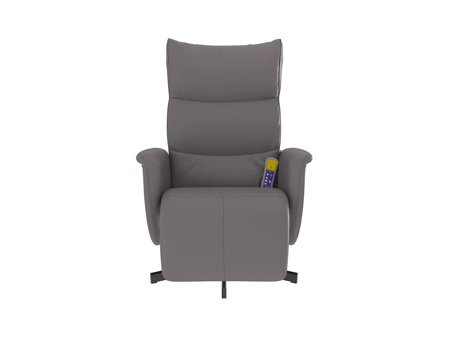Sillón de relax | Sillón reclinable de masaje con reposapiés cuero sintético gris SHL4938