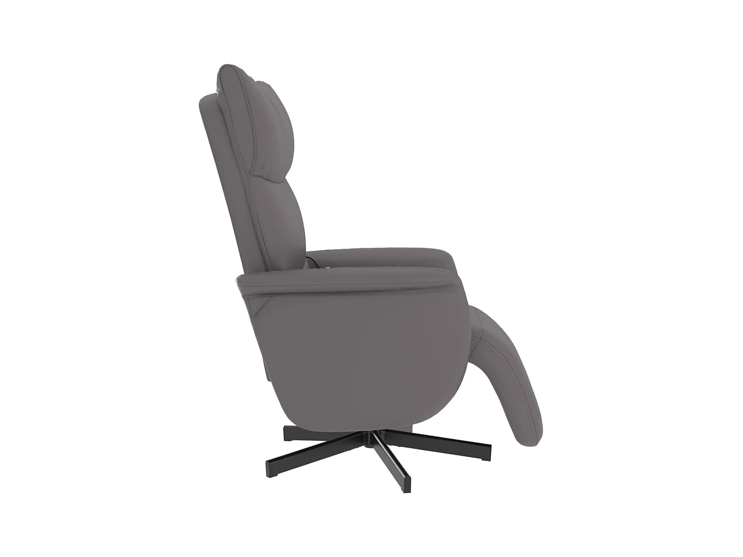 Sillón de relax | Sillón reclinable de masaje con reposapiés cuero sintético gris SHL4938